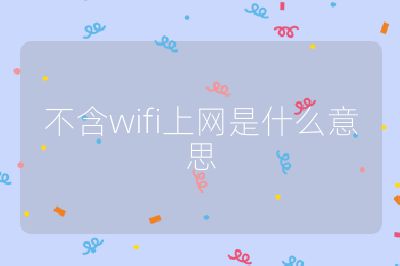 不含wifi上网是什么意思