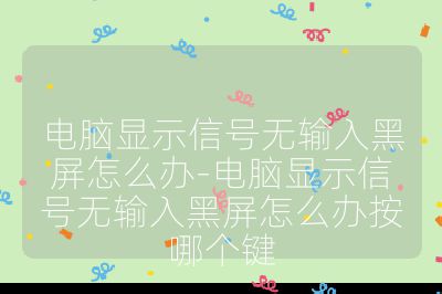 电脑显示信号无输入黑屏怎么办-电脑显示信号无输入黑屏怎么办按哪个键