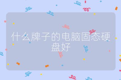 什么牌子的电脑固态硬盘好