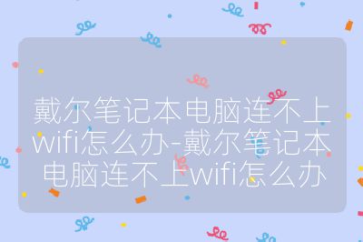戴尔笔记本电脑连不上wifi怎么办-戴尔笔记本电脑连不上wifi怎么办