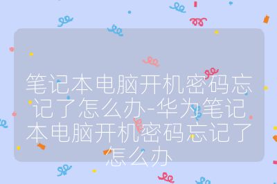 笔记本电脑开机密码忘记了怎么办-华为笔记本电脑开机密码忘记了怎么办