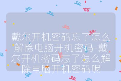 戴尔开机密码忘了怎么解除电脑开机密码-戴尔开机密码忘了怎么解除电脑开机密码呢