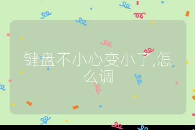 键盘不小心变小了,怎么调