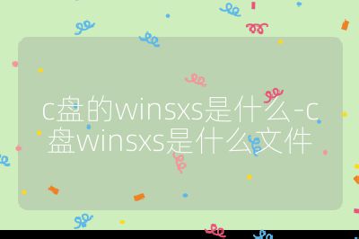 c盘的winsxs是什么-c盘winsxs是什么文件