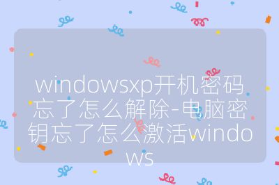 windowsxp开机密码忘了怎么解除-电脑密钥忘了怎么激活windows