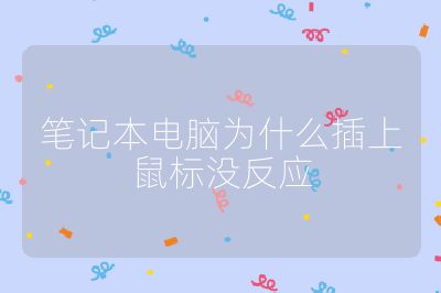 笔记本电脑为什么插上鼠标没反应