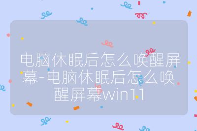电脑休眠后怎么唤醒屏幕-电脑休眠后怎么唤醒屏幕win11