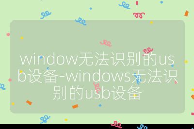 window无法识别的usb设备-windows无法识别的usb设备