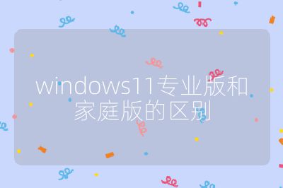 windows11专业版和家庭版的区别